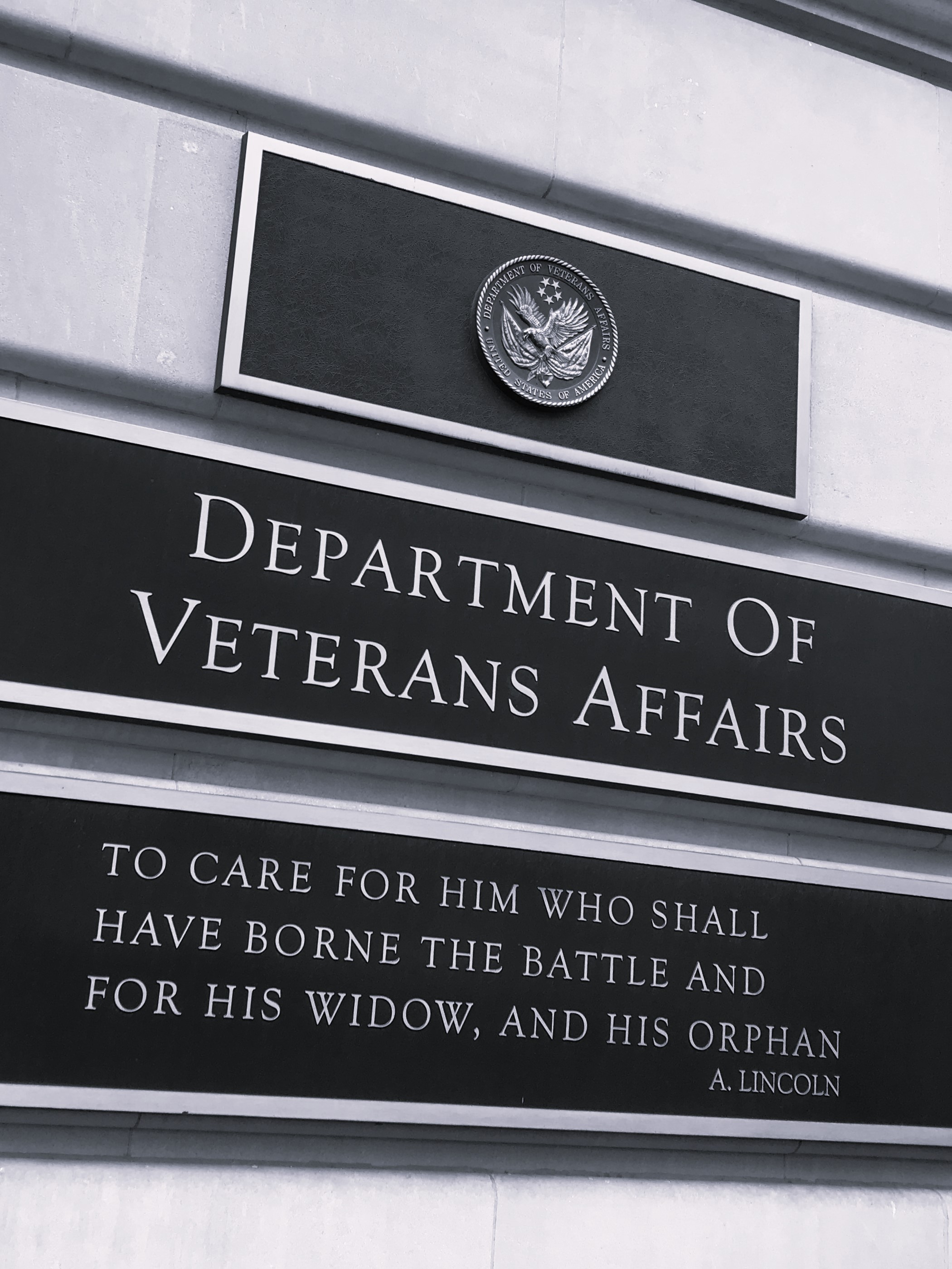 Veterans Affairs Headquarters Sign and Logo